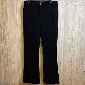 NYDJ Fine Wale Corduroy Black Flare Leg Pants Size 14